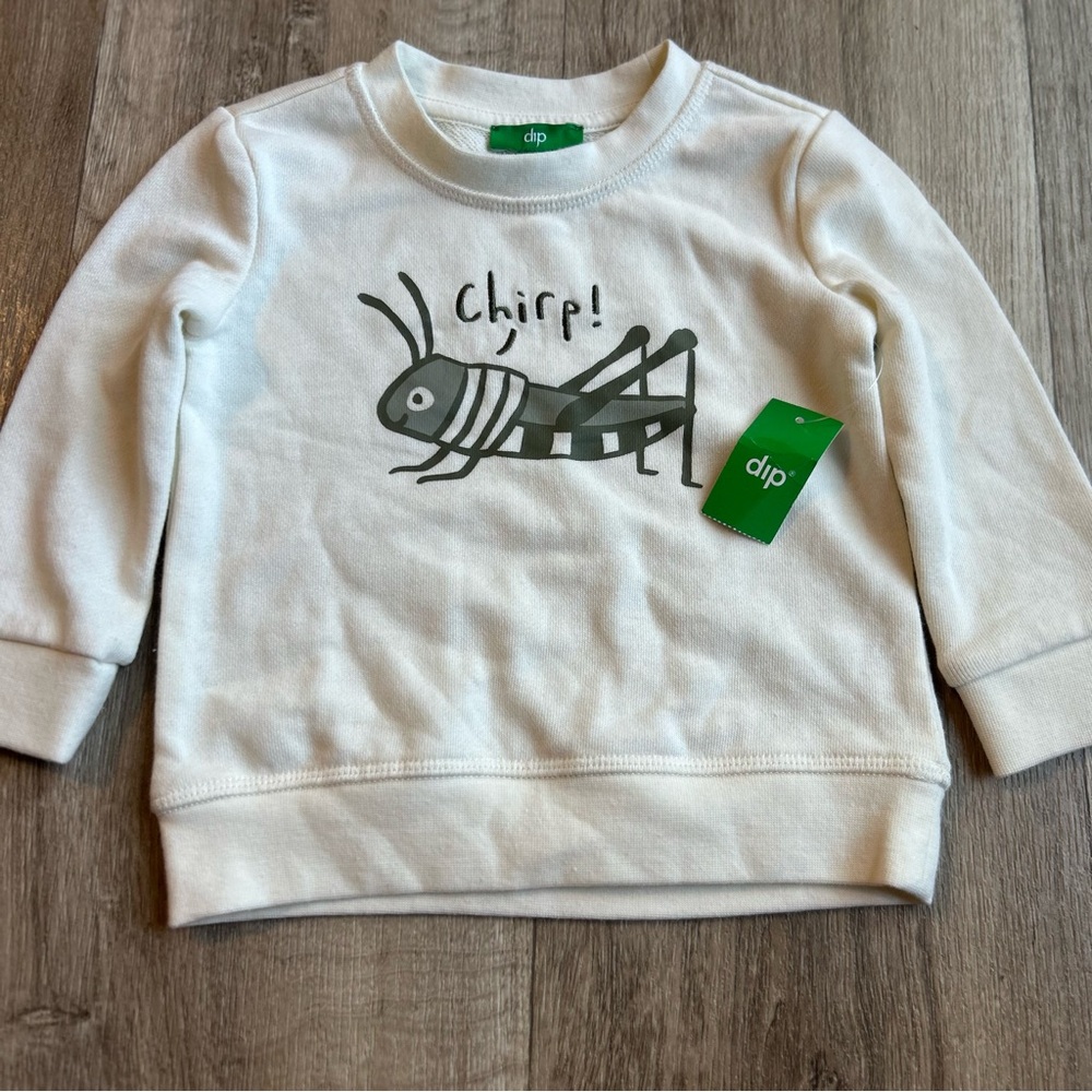 DIP Kids Cream Grasshopper Graphic Sweatshirt